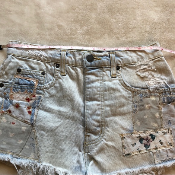 CARMAR Denim Floral Patchwork High Rise Shorts - Picture 8 of 10